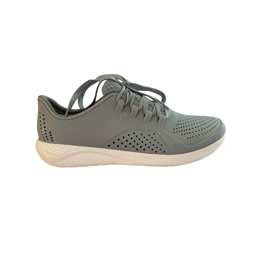 CROCS LiteRide Pacer Shoe Mens Size 10 Gray Lace Up Sneaker Comfort Shoe Casual